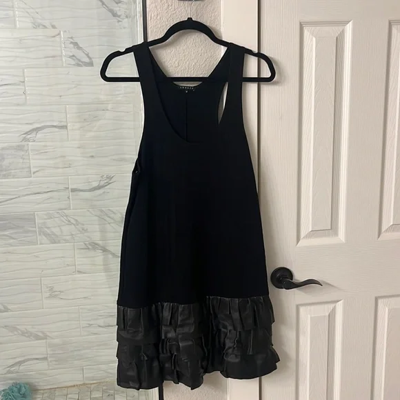 Midi Dress Theory Leather Dress Theory Dresses Theory Black Beford Faux  Leather Midi Slip